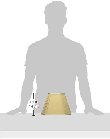 Royal Designs Rectangle Empire w Pleated Cut Corners Designer Lampshade w Staggered Pleats, Antique Gold, (5.5x4) x (10x6.75) x 7.5