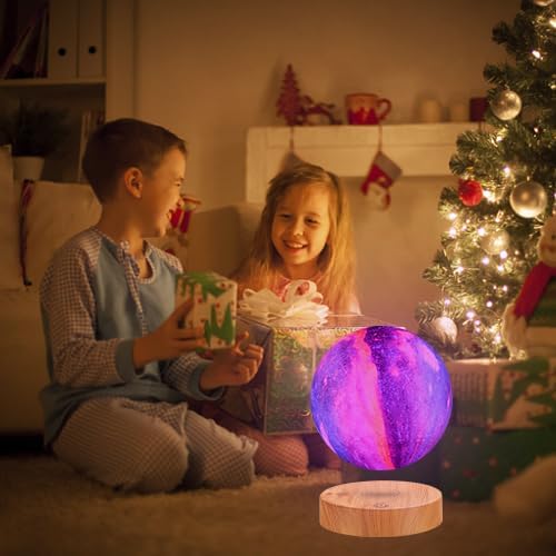 VGAzer 16 Colors Floating Lamp,Magnetic Levitation Galaxy Starry Moon Lamp 5.9inch Spinning & Rotating Freely,Gifts for Family Friends