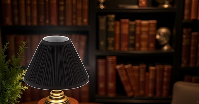 Aspen Creative 59172, Empire Uno Lamp Shade, Black, 4" Top x 10" Bottom x 7" Slant Height, Slip UNO 33mm