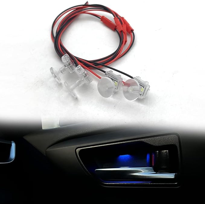 4pcs Blue Car Door Bowl Light Inner Handle Mood Lighting Decorative Interior Lamp LED Lighting Around Doors Suitable for Taxis, Cars and Ships at Night