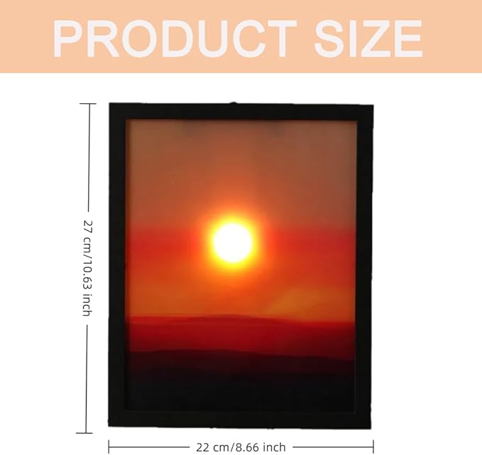 Creative Sunset Wall Lamp, Wall Decoration Art, Rechargeable Sunset Projection Lamp with Lift Control, Wall-Mounted Sunrise to Sunsets Atmosphere Light for Bedroom Living Room Party (8.6 x 10.6″)
