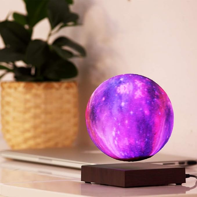 VGAzer 7 Colors 3D Printing Levitating Moon Lamp Colorful Night Night Magnetic Floating Moon Light for Holidays Christmas Gifts