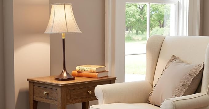 Aspen Creative 38001A Collapsible Traditional Handsewn Bell Shape Spider Construction Lamp Shade in Wheat, 9" Top x 18" Bottom x 13" Slant Height