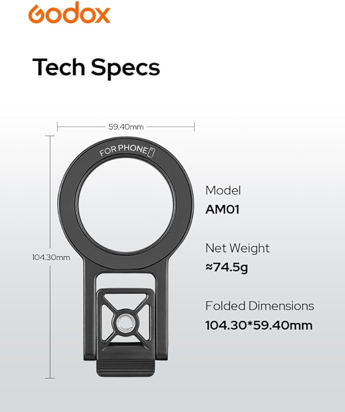 Godox AM01 Magnetic Bracket for The GODOX MA5R RGB Led Light