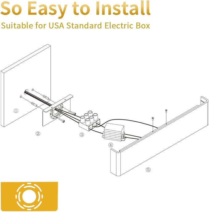 Aipsun 43.3in/40W LED Matte Black Modern Vanity Light Up and Down Wall Mount Light Indoor Wall Light for Bathroom Lighting Fixtures (Warm Light 3000K)