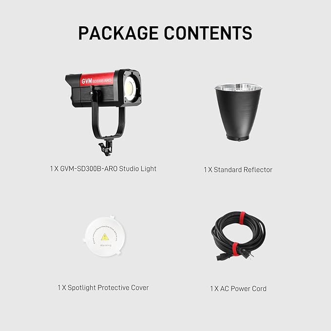 GVM Photography Lighting 300W Bi-Color Studio Lights with 45°Standard Reflector 454900Lux@1m Video Light 12Lighting Scenes App Control LED Video Light for Outdoor Shoot YouTube Videos