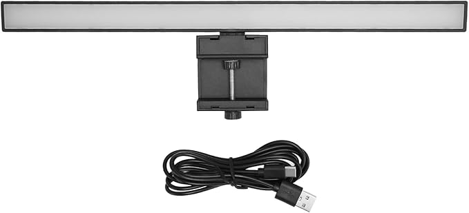 Computer Monitor Lamp, E Reading No Screen Glare or Flicker Monitor USB Powered Monitor Light Bar, Space Saving Eye Caring Task Light with Timing and Color Temperature Adjustment