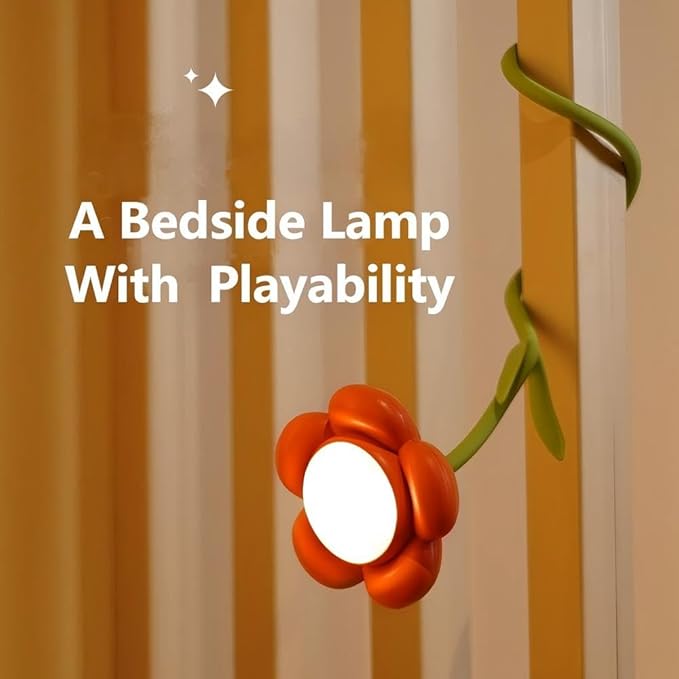 Rose Flower Desk Lamp - Infinite Dimming, Trichromatic Temperature, Rechargeable, Brightness Memory - Creative Decorative Ornaments with Adjustable Flowers (Purple)