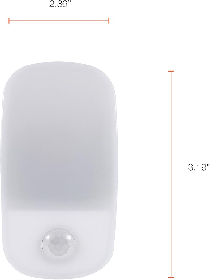 LEDVANCE Sylvania LED Mini Automatic Plug-in Night Light with Sensor, Motion Activated, Dusk to Dawn, Warm White, Plug-in Type - 1 Pack (64988)