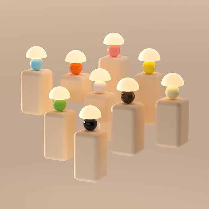 Mushroom Lamp Table Lamp for Bedroom,Desk Bedside Small Lamps for Living Room Night Stands,Mushroom Decor Cute Mini Modern Mid Century Lamps,Unique Aesthetic Home Living Room Decor(Green)