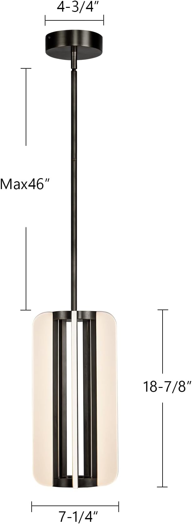 Alora Anders 7-in Vintage Brass LED Pendant | Modern Chandelier Light Fixture | SKU PD336507VB