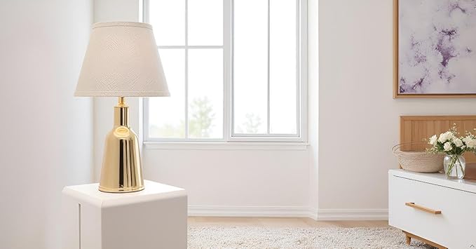 Aspen Creative 32179 Transitional Hardback Empire Shaped Spider Construction Lamp Shade in Off White, 9" wide (5" x 9" x 7")