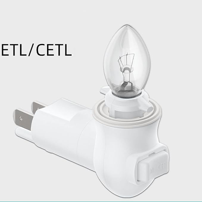 Plug in Night Light Module,Wall Light Plug with ON/Off Switch,E12 Base Socket for Himalayan Crystal Salt Night Light,Wall Light (with Thread Gasket)