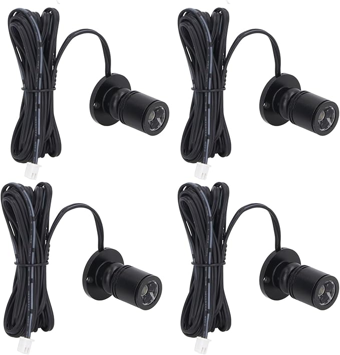 Garosa 4pcs Dimmable Mini Spotlight USB Powered Art Light Adjustable Mini LED Accent Lights Closet Spotlight 5V for Porch Display Cabinets Jewelry Cabinets Entrance Channels (Black)