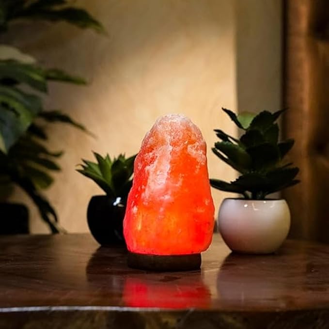 Large Himalayan Salt Lamp with Extra Bulb – Natural Salt Rock Lamp for Spa Decor & Home – Hand Carved Salt Lamp