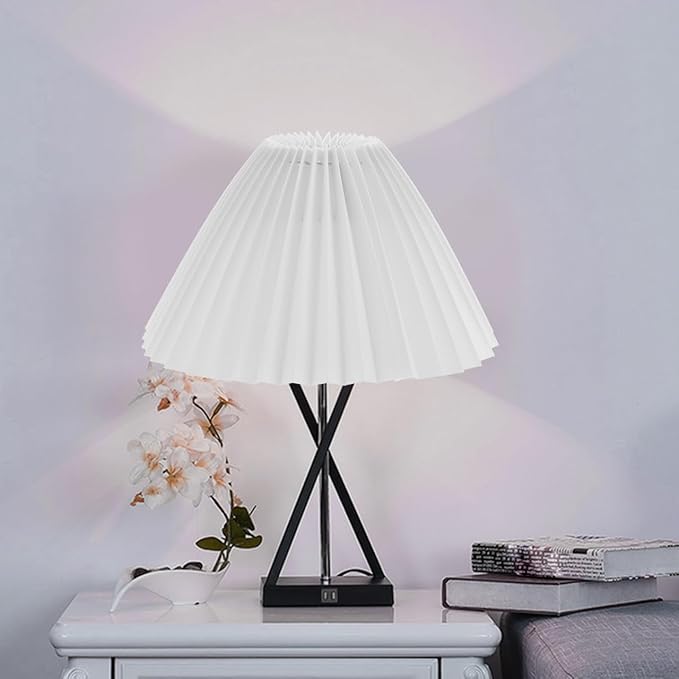 DOITOOL Elegant Modern Style Lampshade Home Lampshade Desk Lamp Cover Wall Lamp Shade Pleated Table Accessory