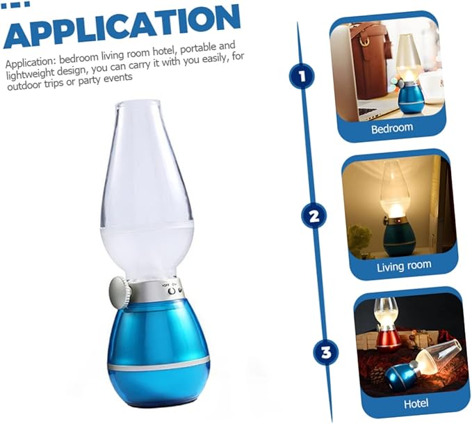 Portable Rechargeable Retro Kerosene Lamp Multi-Functional Lighting for Indoor Use for Home Decor Camping and Nightstands Selection