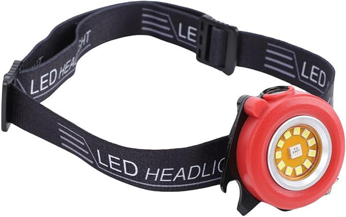 Keenso Keychain Flashlight, Aluminum Alloy Portable LED Torch with RGB Modes, Emergency Light for Camping and Car Repair (Red)