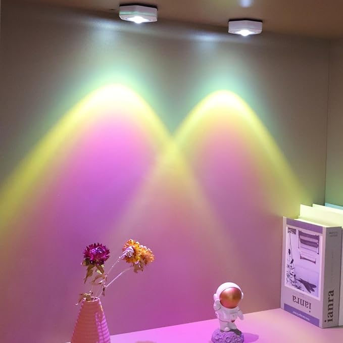 2-Pack Sunset Lamp Projection Hexagonal Colorful Sunset Red Wall Lamp LED Touch Control Two Brightness Adjustable Cabinet Decorative Light