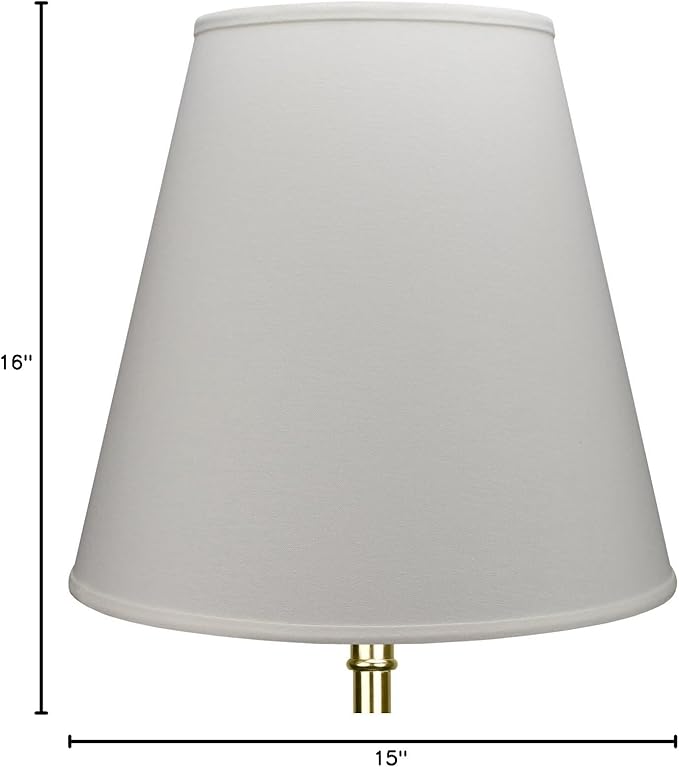 FenchelShades.com Lampshade 9" Top Diameter x 16" Bottom Diameter x 15" Slant Height with Washer (Spider) Attachment for Lamps with a Harp (Linen Cream)