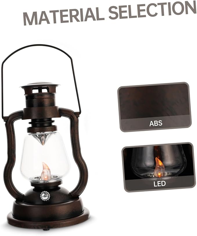 PRETYZOOM Retro Handheld Kerosene Lamp Portable Decorative Light for Home Bar Rechargeable Vintage Lantern Warm Glow for Festivals and Cozy Atmospheres