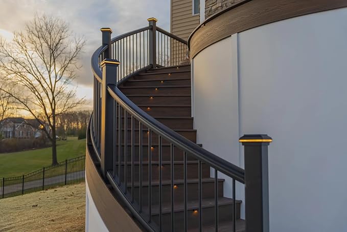 Tru-Scapes® 4.5” Composite LED Low Voltage Deck Post Cap Light (ONLY fits a Trex Transcend Post) (Black) (NOT Solar) - Works with Trex LightHub Plug N Play System