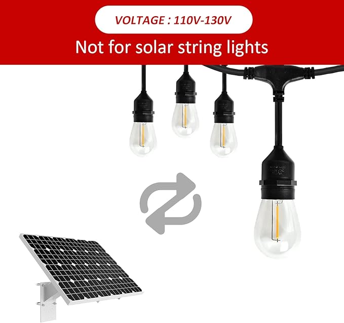 24-Pack String Light Bulbs, S14 Outdoor Waterproof Replacement Bulb, E26 Base Bulbs, 1W 120V, 2700K Warm White