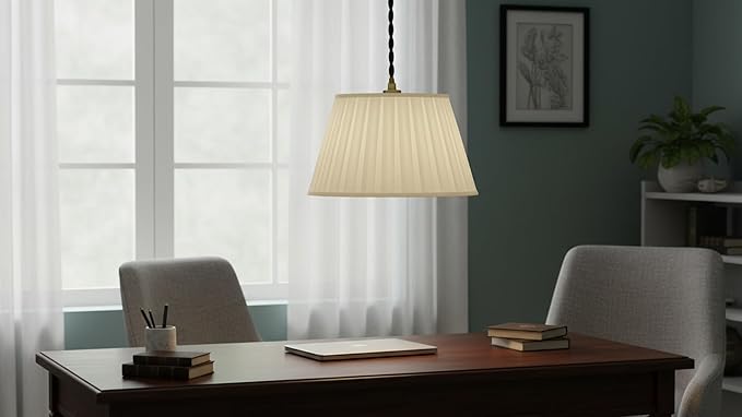 Aspen Creative 33202 Box Pleated Large Empire Spider Construction Lamp Shade, Off-White Linen Fabric, 11" Top x 18" Bottom x 12" Slant