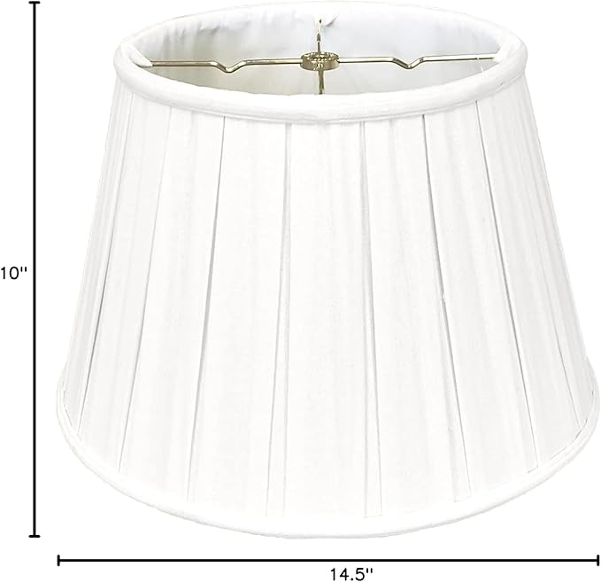 Royal Designs, Inc. Empire English Pleat Lamp Shade, BSO-724-14LNWH, 10 x 14.5 x 10, Linen White