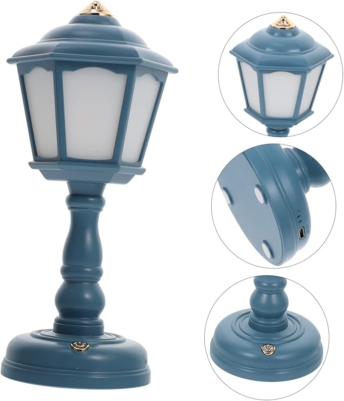 Retro Palace Lantern Rechargeable Table Lamp Vintage Style Nightstand Light Adornment