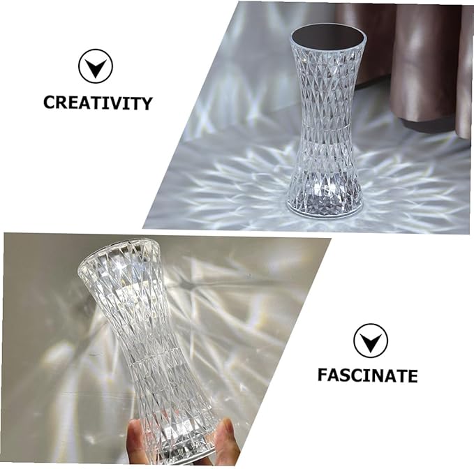USB Rechargeable LED Desk Lamp with Touch Control and Remote, 16-Color Crystal Diamond Bedside Table Lamp for Bedroom Home Decoration, Small Waist Ambient Night Light