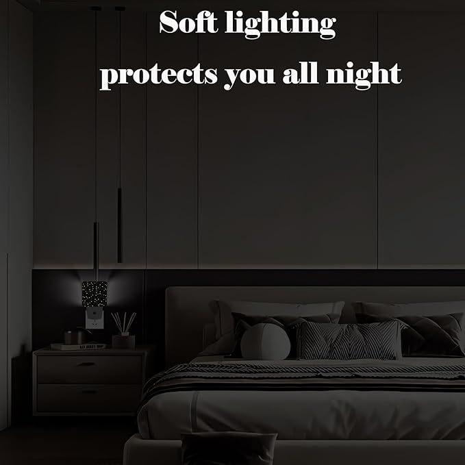 Shining Stars Night Light,Plug-in Night Lights with Dusk-to-Dawn Sensor for Stairway,Hallway,Bedroom Sleep Friendly Ideal for Women/Girls/Boys Gift,0.5w