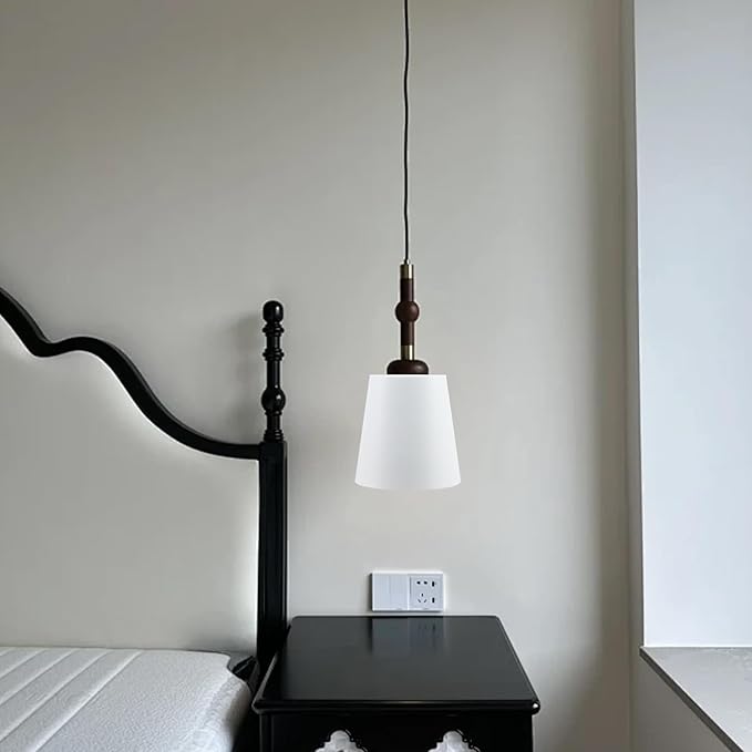 MY MIRONEY 2PCS White Barrel Metal Lampshade Hardware E27 Industrial Pendant Light Shade Vintage Chandelier Lamp Shades Cone Bulb Guard Table Desk Lamp Cover, 5.04" Height