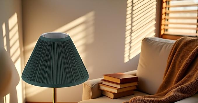 Aspen Creative 59173, Empire Uno Lamp Shade, Phthalo Green, 4" Top x 10" Bottom x 7" Slant Height, Slip UNO 33mm