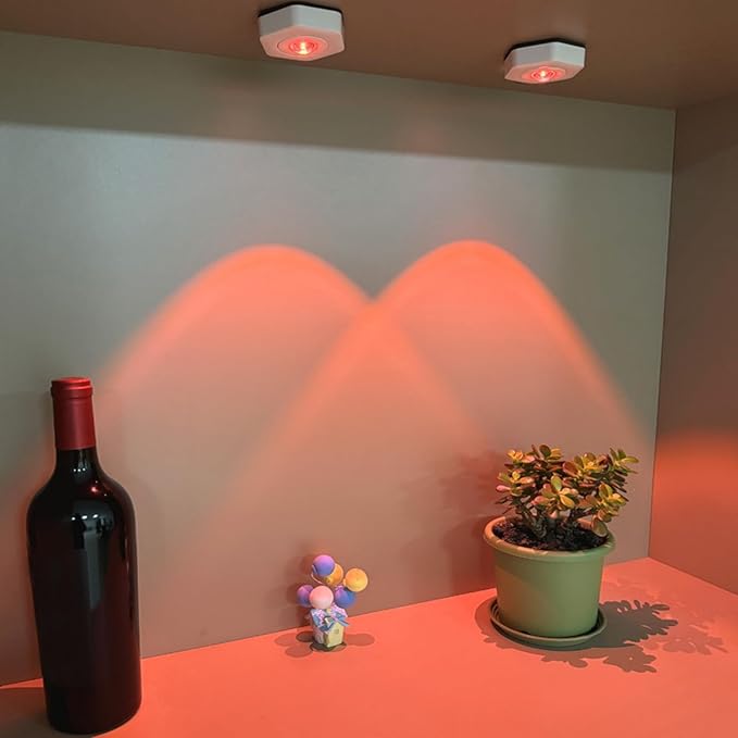 2-Pack Sunset Lamp Projection Hexagonal Colorful Sunset Red Wall Lamp LED Touch Control Two Brightness Adjustable Cabinet Decorative Light