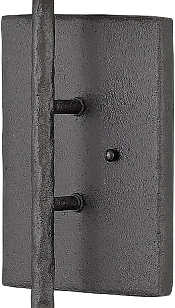 Hinkley Tress Large Single Light Wall Sconce - Hammered Details, Off-White Textured Shade - Forged Iron