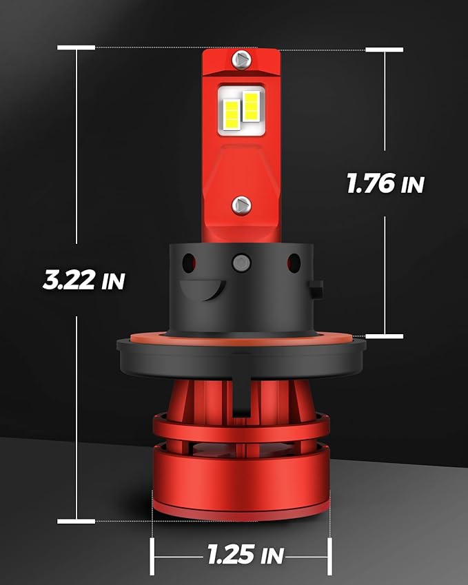 Torchbeam T2 H13/9008 Bulbs Kit, 45,000LM 900% Superior Brighter Bulbs, H13 Fog Bulbs 6500K Cool White Light with Fan, Plug and Play, Pack of 2