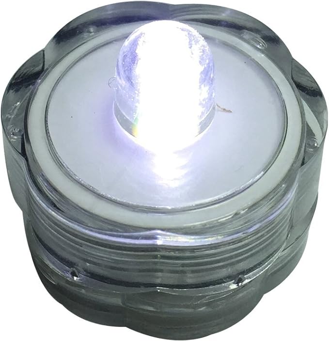 Submersible Waterproof Wedding Underwater Tea Light Sub LED Light for Decoration Wedding Party Bar etc.White (Pack of 24)