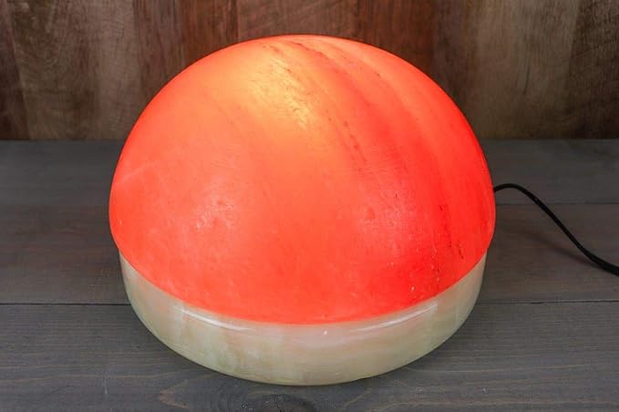 Himalayan Secrets® Salt Dome Lamp | for Warming Up Hands and Feet (11" Onyx Stone Base)