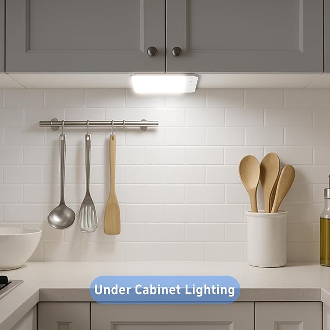 Rechargeable Motion Sensor Closet Light with Remote - Motion Sensor Ceiling Light, 400LM Magnetic Wireless Battery Operated Lights for Shower Pantry Stairs Hallway Laundry Porch -2Pack