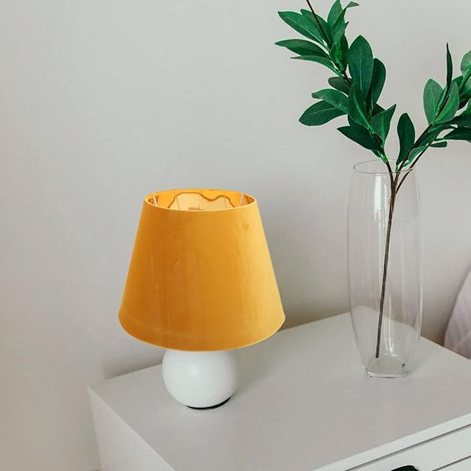 DOITOOL Lamp Shade for Table Lamp,Barrel Fabric Lampshade Drum Lampshades Cloth Lamp Shade Replacement,Lamp Covers Shade Accessories-Yellow