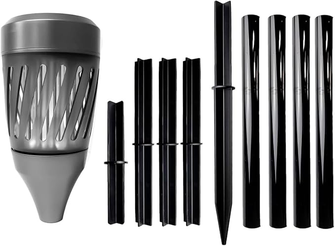 Solar Tiki Torch Lantern ZapperFlying Control with Realistic Flickering Flame Accent Light Solar Powered Rechargeable Garden Lamp (Tiki Black)