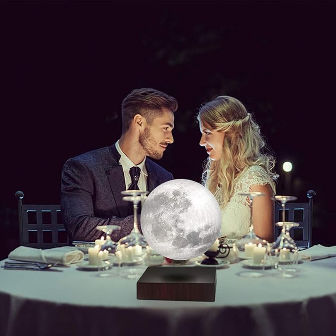 VGAzer Levitating Floating Wireless Moon Lamp,3D-Printed LED Lamp Floats & Spins Freely,Gifts Cool Home Decor (3 Colors)