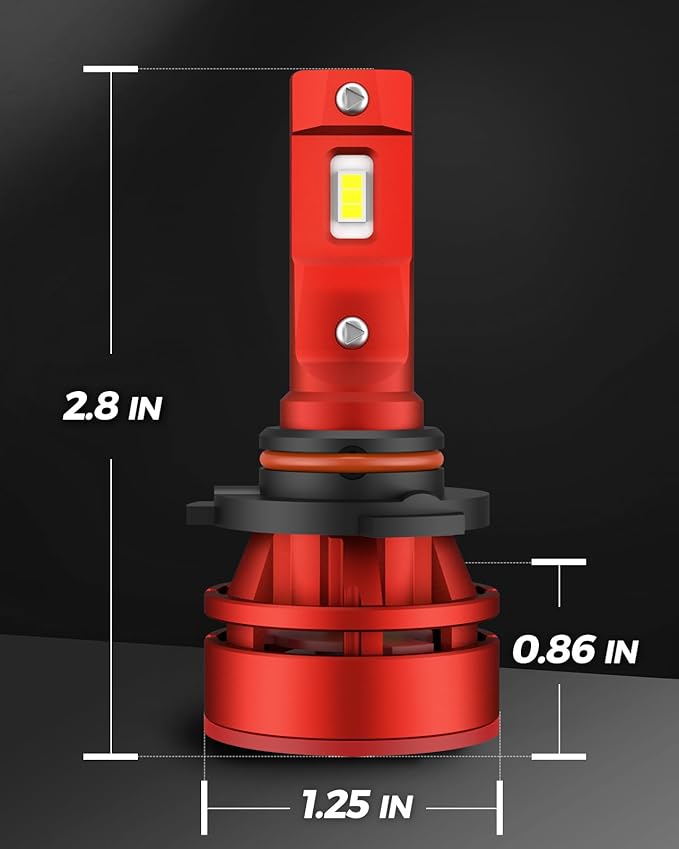 Torchbeam T2 9005/HB3 9006/HB4 Bulbs Combo Kit, 90,000 LM 60W 900% Superior Brighter, 9005 9006 Fog 6500K Cool White Light with Fan, Plug and Play, Pack of 4