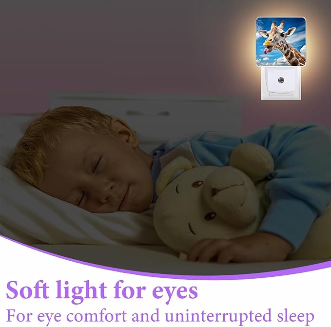 Cute Giraffe Night Light,Night Lights Plug into Wall,Led Lamp for Stairway/Hallway/Bedroom 0.5W Nightlight Sleep Friendly