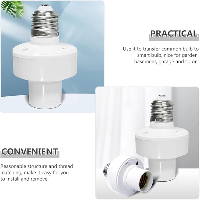Voice Control Lamp Holder Socket for LED Incandescent Bulbs Offline Voice Activation No App Needed Compatible with Power Base Replacement for Home and Workshop Lighting