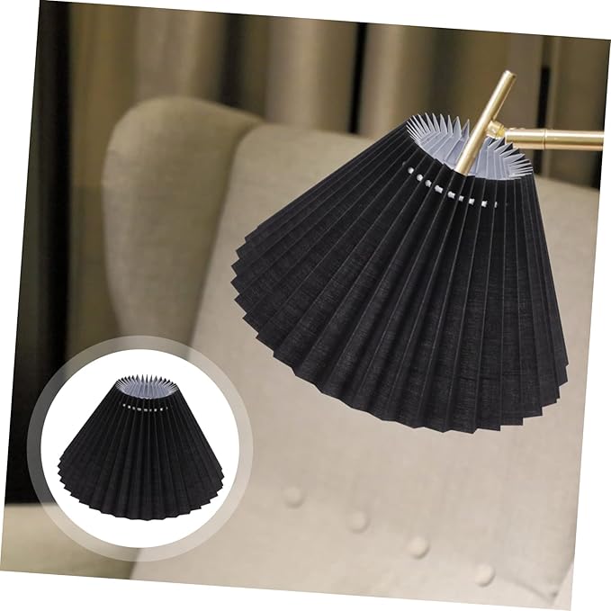 DIY Pleated Fabric Lamp Shade for Table and Floor Lamps Vintage Design Black Color Suitable for Hotels and Home Decor Easy to Install