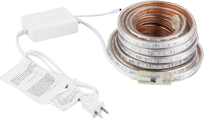 100 FT Waterproof Led Strip Lights for Outdoor Indoor, Cool White, Warm White, Blue, 16 Multiple Color Changing Led Light with Remote Control (100 feet)