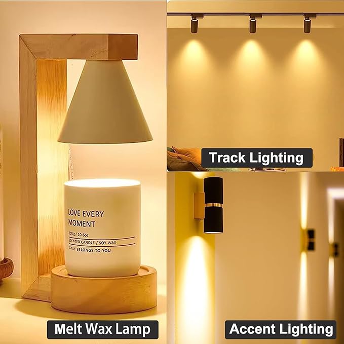 Vinaco GU10 Halogen Bulb Dimmable, GU10+c 110V 50W Candle Warmer Lamp Replacement, MR16 GU 10 50W Halogen Bulb 120V, 50 W MR16 with Glass Cover for Track&Recessed Lighting, 2800K Warm White, 6 Pack