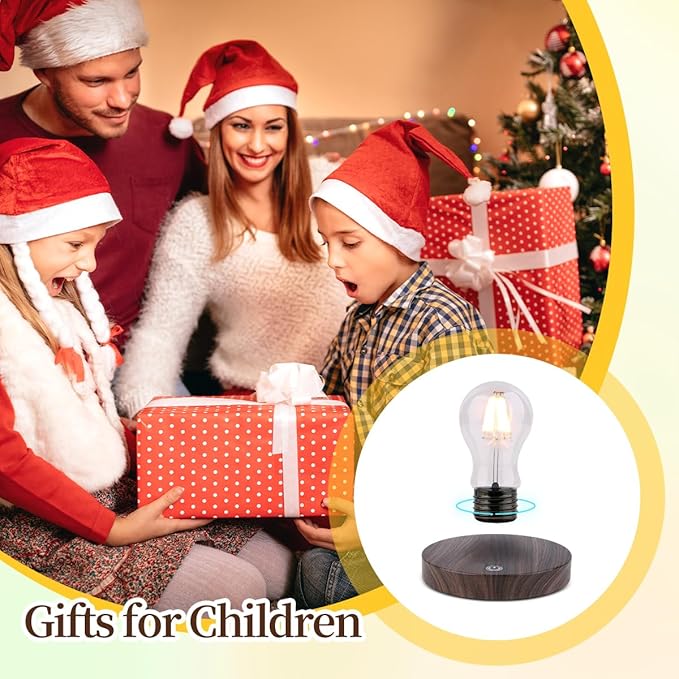 Magnetic Levitation Floating LED Light Bulb, Levitating Bulb Desk Lamp Rotating Floating Bulb Night Lights for Home Room Decoration Office Table Lamp